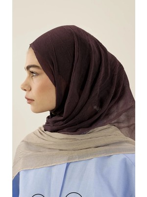 Modakaşmir Aminenesil Degrade Aya Şal Keten Acıkahve Renk