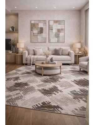 Babil Home Kaymaz Tabanlı Kesme  Salon Koridor Mutfak Yatak Odası Halısı 6020 Gri