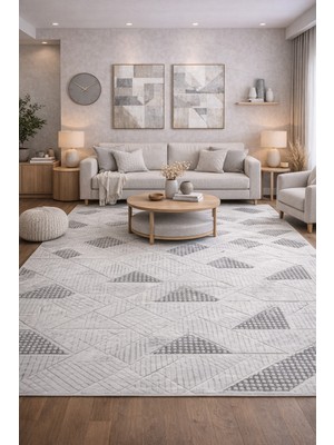 Babil Home Kaymaz Tabanlı Kesme  Salon Koridor Mutfak Yatak Odası Halısı 6023 Gri