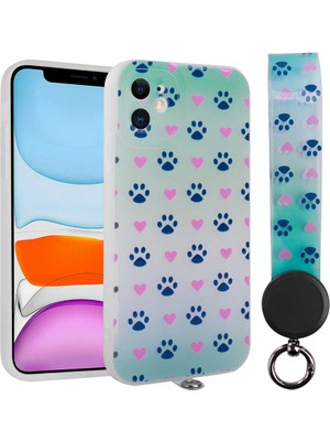 Büşra Ayhan iPhone 11 Uyumlu Desenli El Askılı Ipli Bsay Arte Silikon KAPAK-NO10
