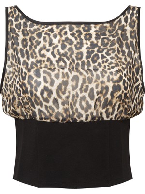F21 Leopar Desenli Bluz