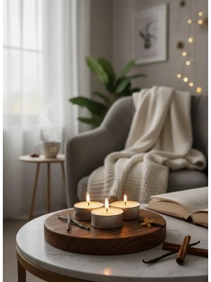 Mete Mum Aromalı Tealight Mum 8’li Set – Uzun Süreli Yanma, Dekoratif ve Ortam Kokulu Mum