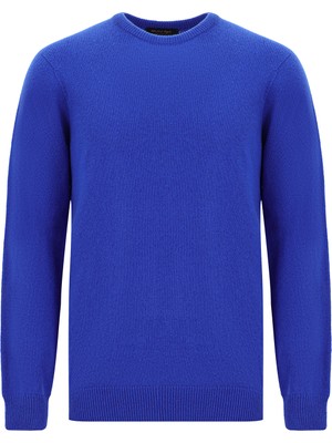 Abdullah Kiğılı Bisiklet Yaka Regular Fit Desenli Yünlü Triko Kazak