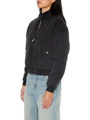 F21 Dolgulu Fermuarlı Bomber Ceket