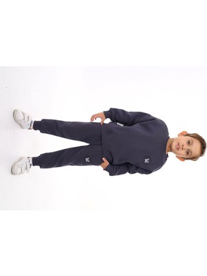 Toontoy Erkek Çocuk 2'li Takım Baskılı Bisiklet Yaka Sweatshirt & Beli Paçası Lastikli Cepli Jogger Eşofman Altı - 3 Iplik Şardonlu 2