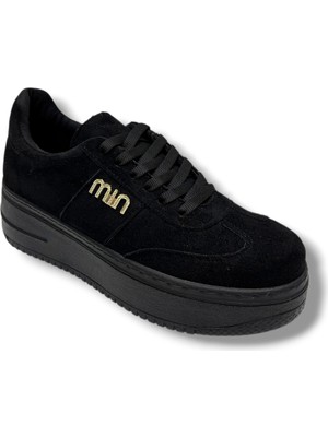 Şanzelize K16-26 Süet Deri Yüksek Anatomik Taban Bağcıklı Kadın Sneaker