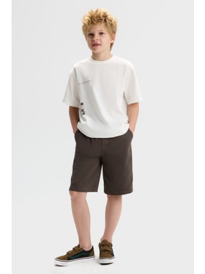 Nk Erkek Çocuk Steronger Sırt Baskılı Tshirt 8-14 Yaş Ekru-Kahve