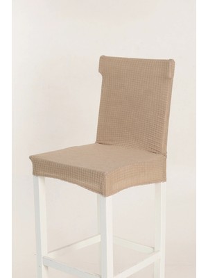 Çeyiz Merkezi Kare Desen Sandalye Kılıfı 6’lı ( Bej )