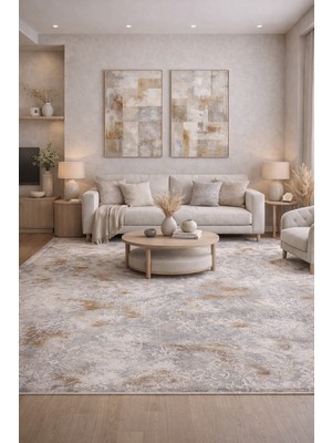 Babil Home Kaymaz Tabanlı Kesme  Salon Koridor Mutfak Yatak Odası Halısı 6018 Gri