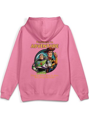 Overoz Toy Story Sırt Baskılı Kapüşonlu Yarı Oversize Unisex Sweatshirt Hoodie 1391