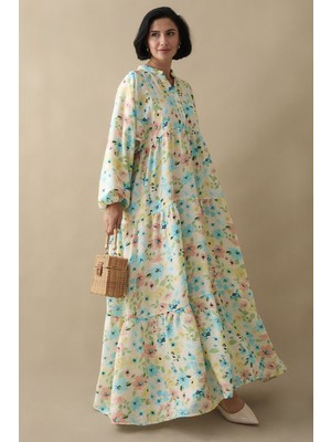 inStyle Sardunya Turkuaz Mango Elbise