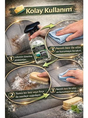 Terlans Parfümlü Araç içi Koltuk Halı Temizleyici Leke Sökücü 500 ml Car Upholstery Cleaner