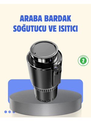 Epilons Mey Ithalat® Araç Içi Akıllı Bardaklık Isıtıcı Soğutucu Dijital Ekranlı
