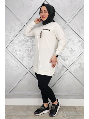 Pys Giyim Kadın Cebi Kombin ve Aksesuar Detaylı Tesettür Tunik
