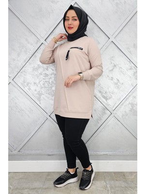 Pys Giyim Kadın Cebi Kombin ve Aksesuar Detaylı Tesettür Tunik