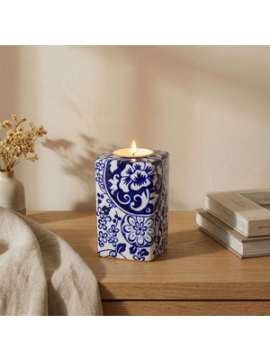 Güral Porselen Hong Kong Kutulu El Dekoru Dekoratif Porselen Hediyelik Mumluk 12 cm