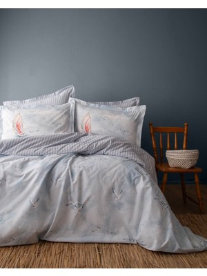 Apricitas Home Tek Kişilik Jonathan Mavi Pike Takımı %100 Pamuk