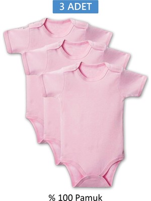 Herşeytrend Pembe Yarım Kol Body Zıbın 2-7 Yaş Çocuklar Için (3 Adet) Alttan Çıtçıtlı Özel Gereksinimli