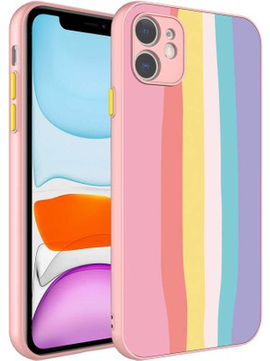 Büşra Ayhan iPhone 11 Uyumlu Kamera Korumalı Renkli Temperli Bsay X-Cam Kapak-No5