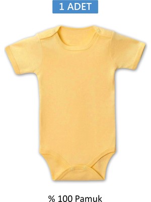 Herşeytrend Sarı Yarım Kol Body Zıbın 2-7 Yaş Çocuklar Için (1 Adet) Alttan Çıtçıtlı Özel Gereksinimli