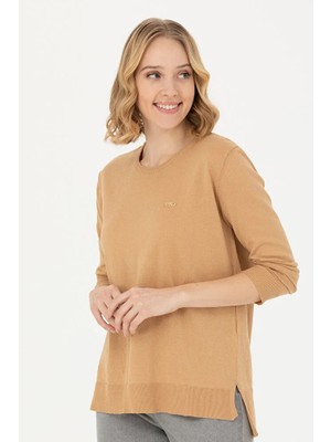 U.S. Polo Assn. Kadın Kum Bisiklet Yaka Basic Kazak 50277309-VR085