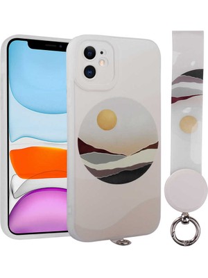 Büşra Ayhan iPhone 11 Uyumlu Desenli El Askılı Ipli Bsay Arte Silikon Kapak-No2