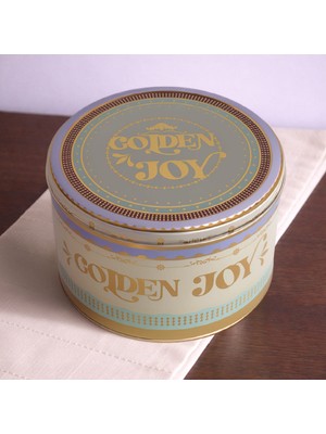 Sarkap Home Golden Joy Dekoratif Yuvarlak Metal Saklama Kutusu