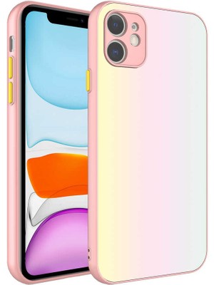 Büşra Ayhan iPhone 11 Uyumlu Kamera Korumalı Renkli Temperli Bsay X-Cam Kapak-No8