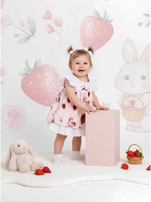 ministok Sugar Plum Fırfır Kollu Kız Bebek Elbisesi