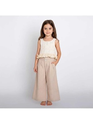 ministok Monica Kıç Çocuk Dantelli Krop Pantolon Takım