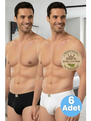 Tezzgelsin Erkek %100 Pamuklu 6'lı Penye Slip Külot