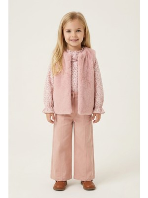 Zeyland Kız Çocuk Yelekli 3'lü Takım 3-8 Yaş Pembe