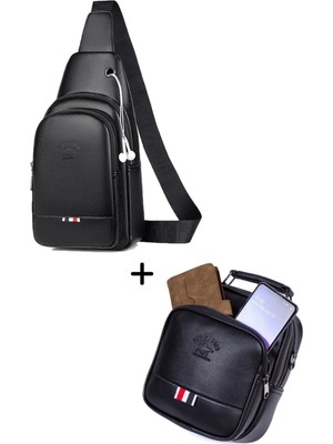 Newish Polo Erkek Bodybag Göğüs Çapraz Çanta ve El Omuz Çantası  NEWPOLO130 - Siyah