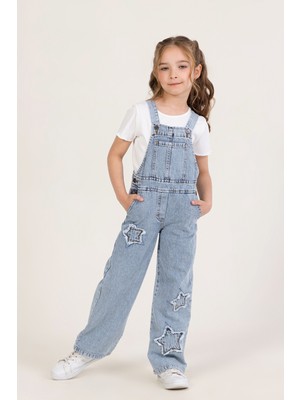 Dmb Kız Çocuk Denim Salopet 4-9 Yaş Mavi