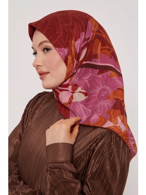 Levidor Royal Eşarp Yaprak Desen Gülkurusu