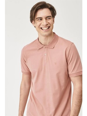 WRANGLER Erkek Gül Kurusu Regular Fit Polo Yaka T-Shirt