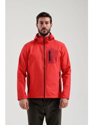 Exuma 2111161 Erkek Kırmızı Yağmur Rüzgar Geçirmez Softshell Özellikli Mont