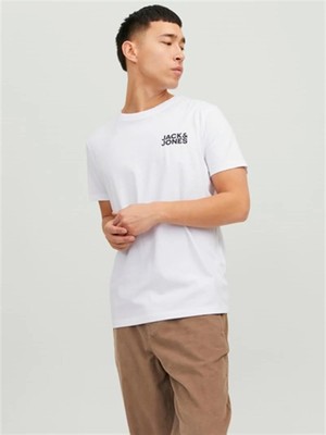 Jack & Jones Erkek Bisiklet Yaka Logolu Tisört - Corplogo