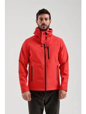 Exuma 2311100 Erkek Kırmızı Yağmur Rüzgar Geçirmez Softshell Özellikli Mont