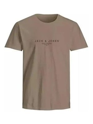 Jack & Jones Jack&jones Blaharris Crew Neck Erkek Kahverengi Yuvarlak Yaka Tişört