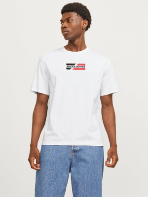 Jack & Jones Bisiklet Yaka Logo Baskili Tisört - Corp