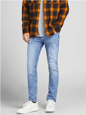Jack & Jones 12203510_Jjiglenn Jjoriginal Mf 030 Düşük Bel Skinny Fit Düz Erkek Denim Pantolon
