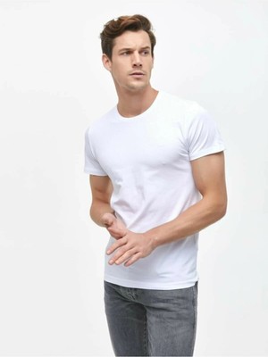 LTB Erkek Basıc Slim Fit Beyaz T-shırt