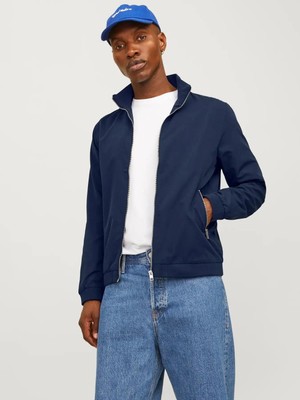 Jack & Jones JJERUSH HARRINGTON BOMBER Lacivert Erkek Ceket