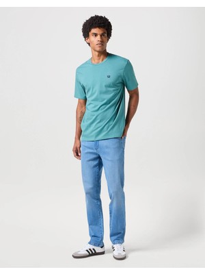 Wrangler Bisiklet Yaka Lacivert Erkek T-Shirt W7NM203877W25 Bisiklet Yaka T-Shirt