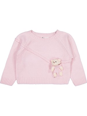 Civil Girls Ayıcık Aksesuarlı 2-5 Yaş Kazak - Pembe 4-5 Yaş