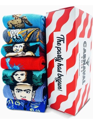 Carnaval Socks 7\'li Art Socks Desenli Renkli Çorap Set