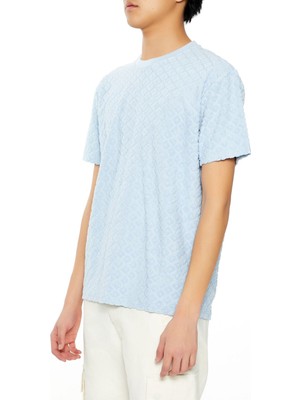 F21 Kadife Dokulu Geometrik Desenli Tişört