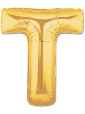 Aydogan's T Harf Folyo Balon Altın Renk  40 Inç