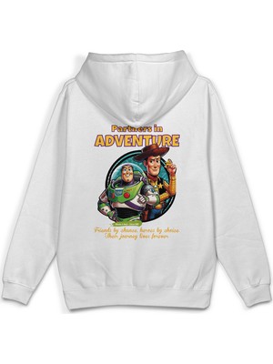 Overoz Toy Story Sırt Baskılı Kapüşonlu Yarı Oversize Unisex Sweatshirt Hoodie 1391